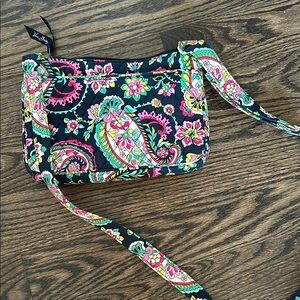 Vera Bradley Paisley Crossbody Bag Navy Turquoise Pink